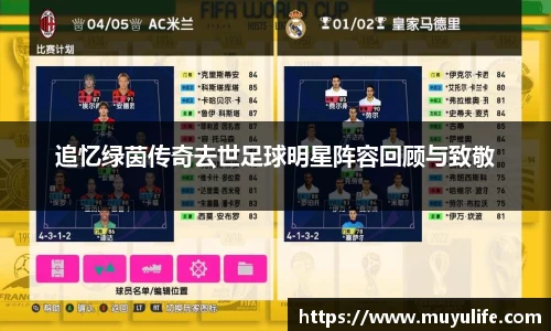 追忆绿茵传奇去世足球明星阵容回顾与致敬